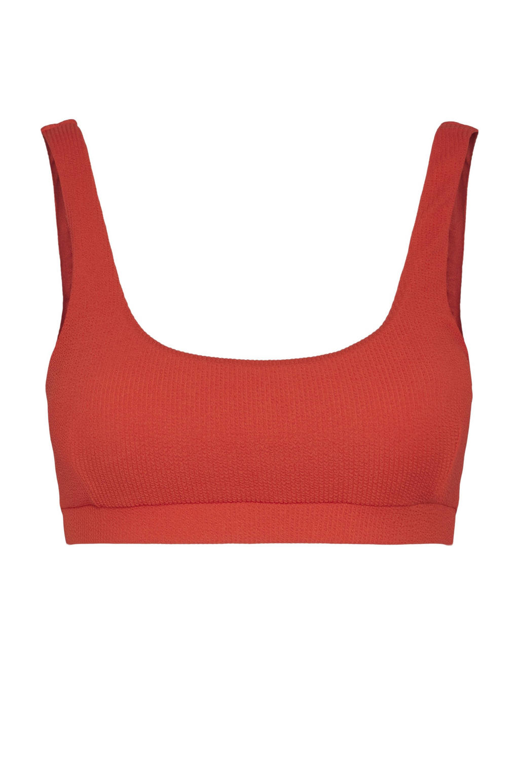 PIECES niet-voorgevormde crop bikinitop PCAIA rood