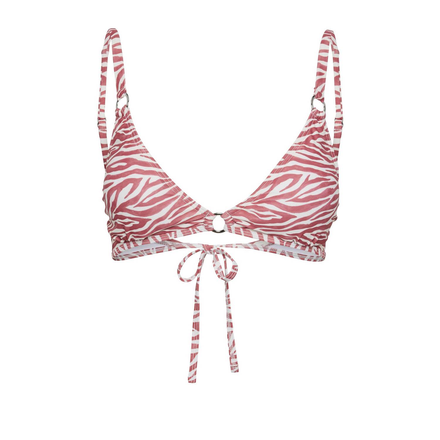 PIECES voorgevormde bikinitop PCAMY rood wit