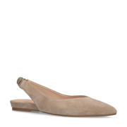 thumbnail: Manfield   suède slingback loafers beige
