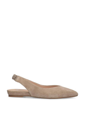 suède slingback loafers beige