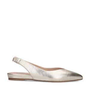 leren slingback loafers goud