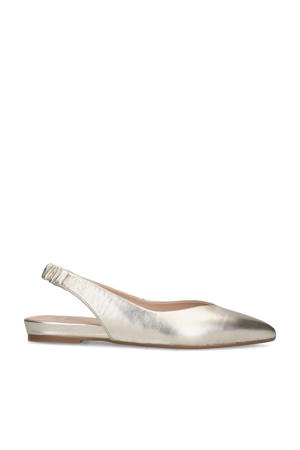 leren slingback loafers goud