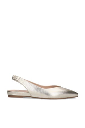 leren slingback loafers goud
