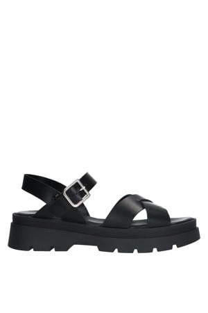 leren sandalen zwart