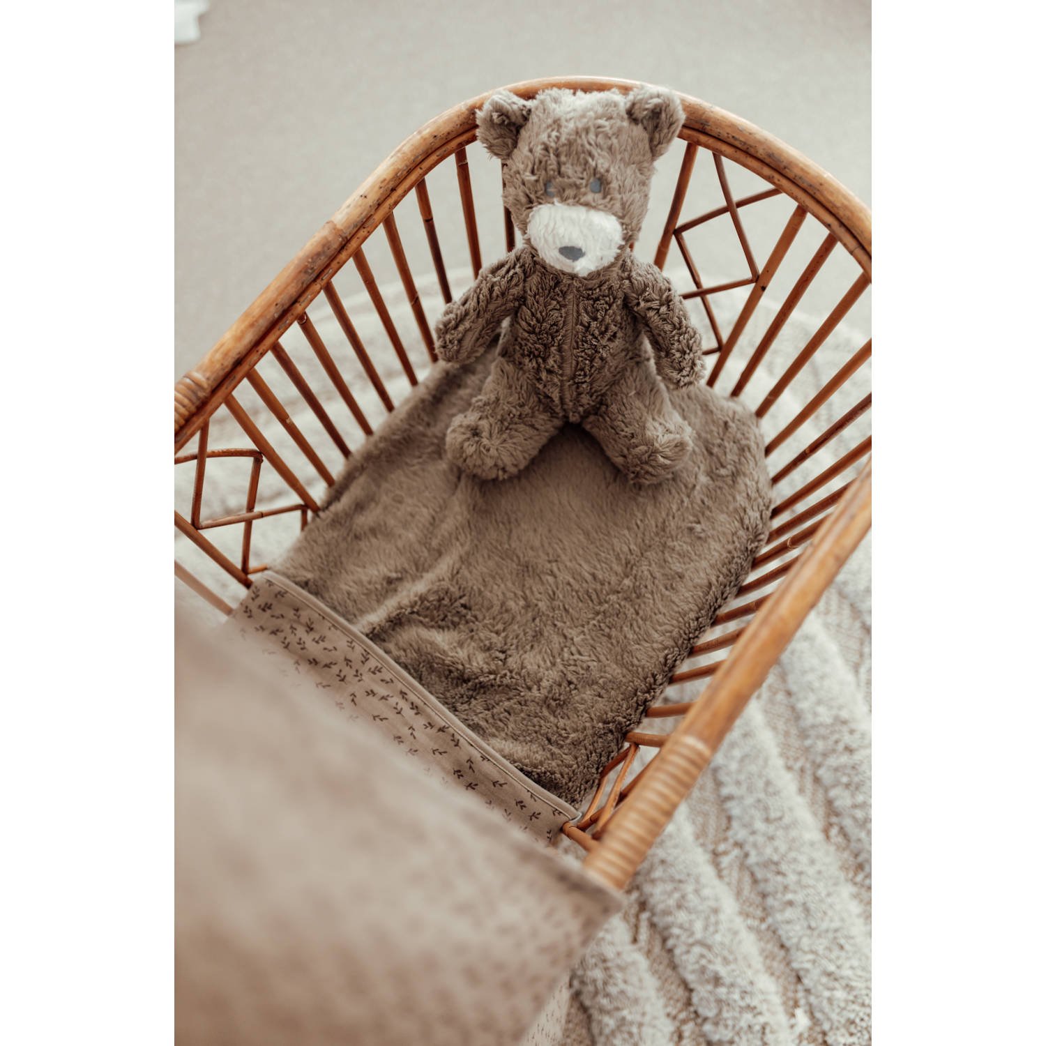 Snoozebaby wiegdeken met teddy hazel brown