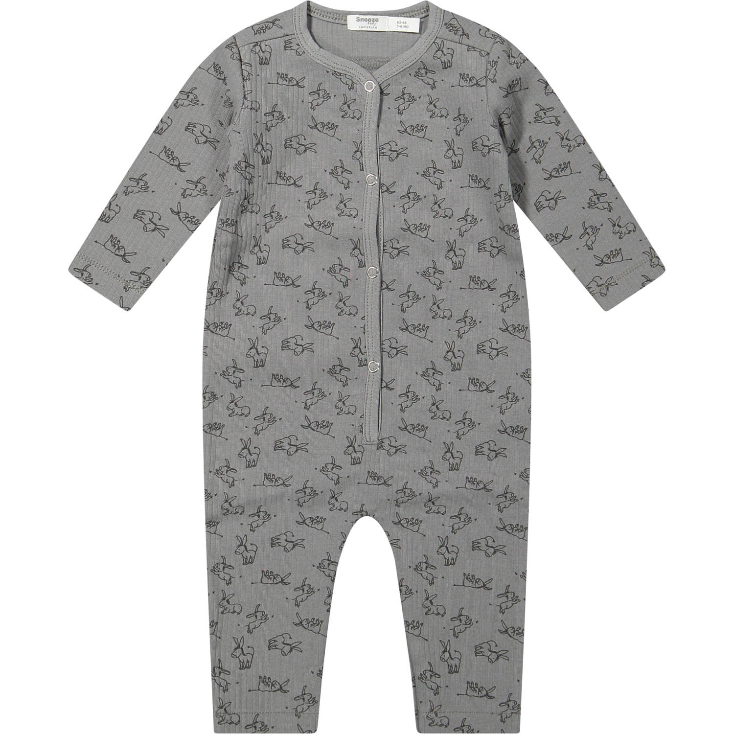 Snoozebaby boxpak cloudy grey Romper Grijs Katoen Ronde hals 50 56