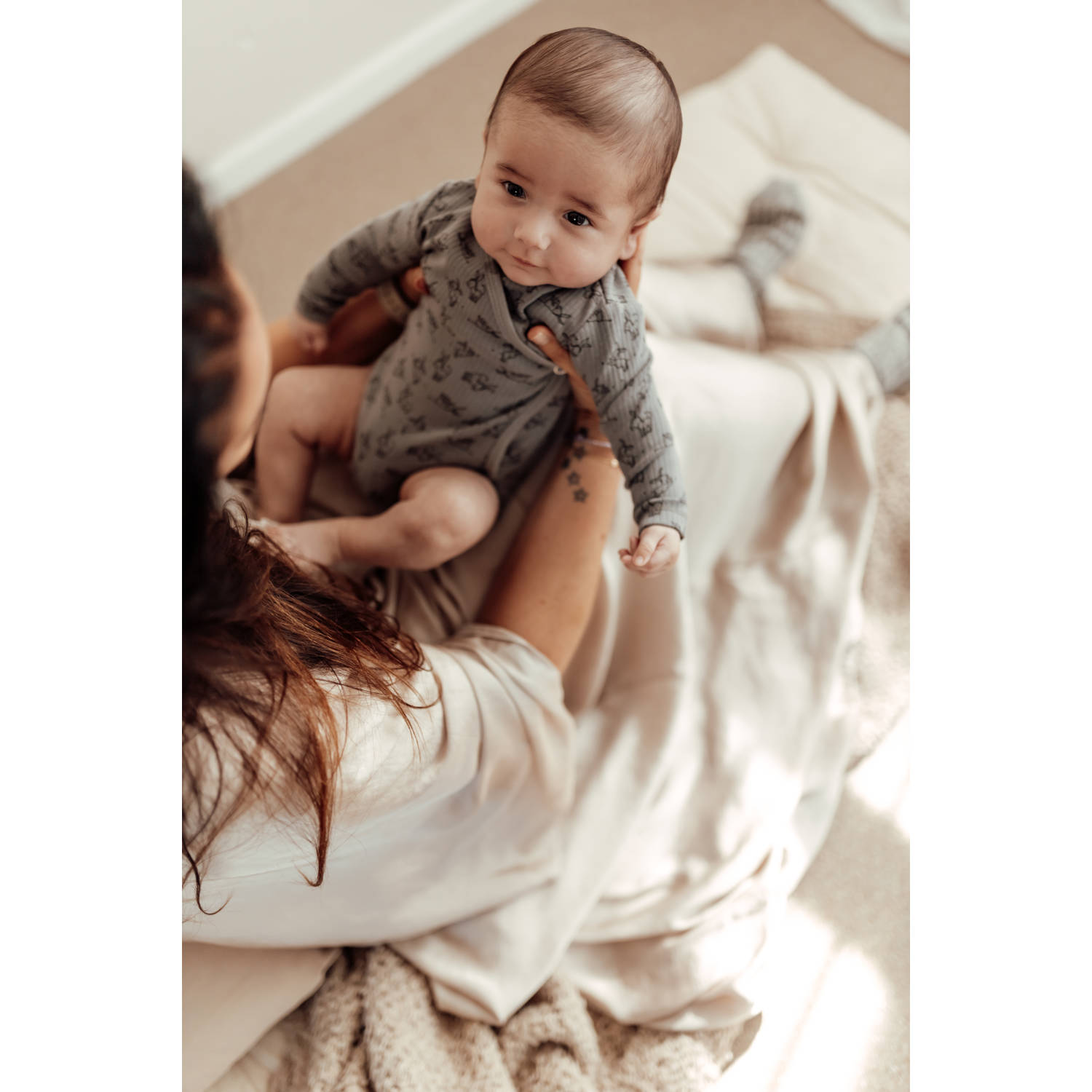 Snoozebaby overslagromper cloudy grey