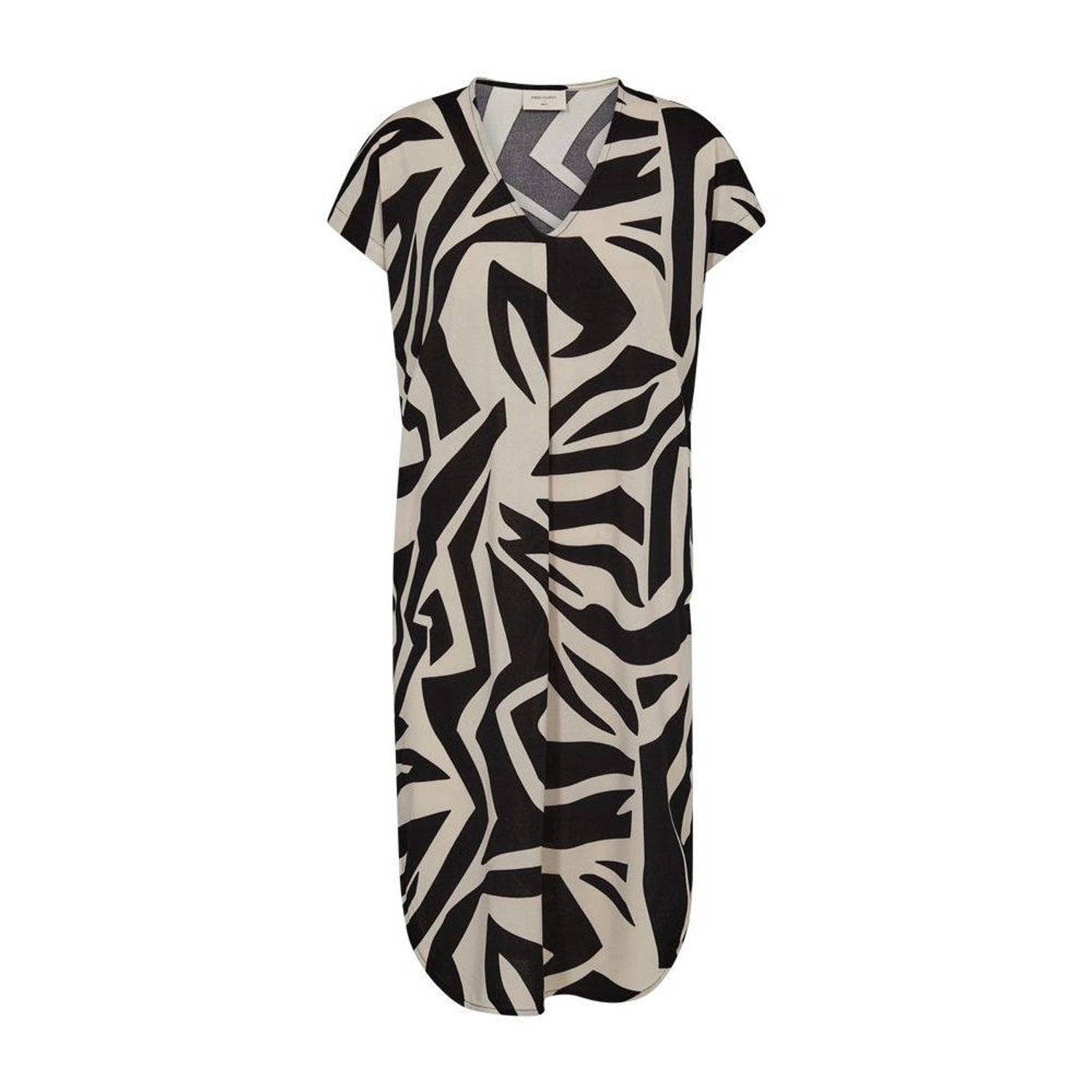 FREE QUENT Mini-jurk met all-over motief en V-hals model 'Floi'