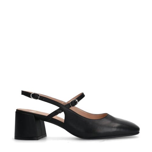 Manfield leren slingback pumps zwart afbeelding