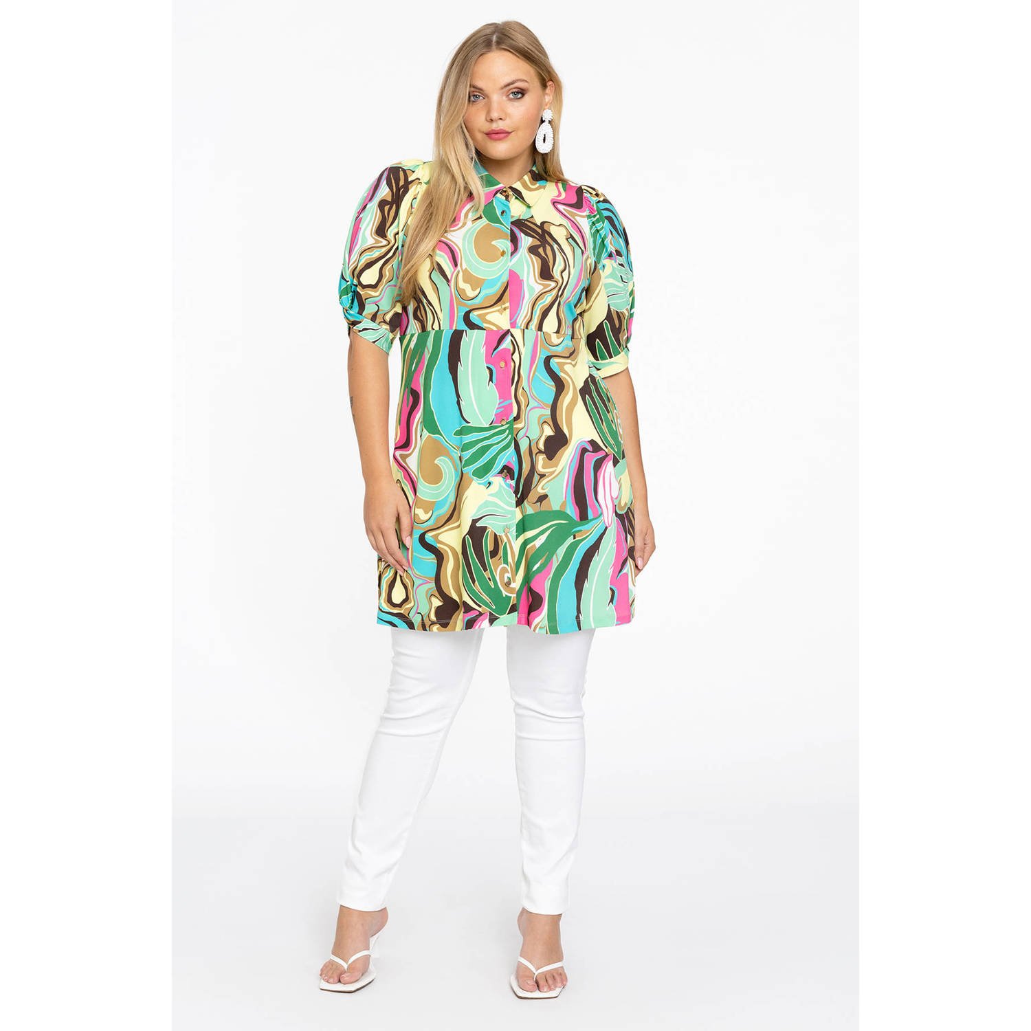 Yoek blouse met all over print multi