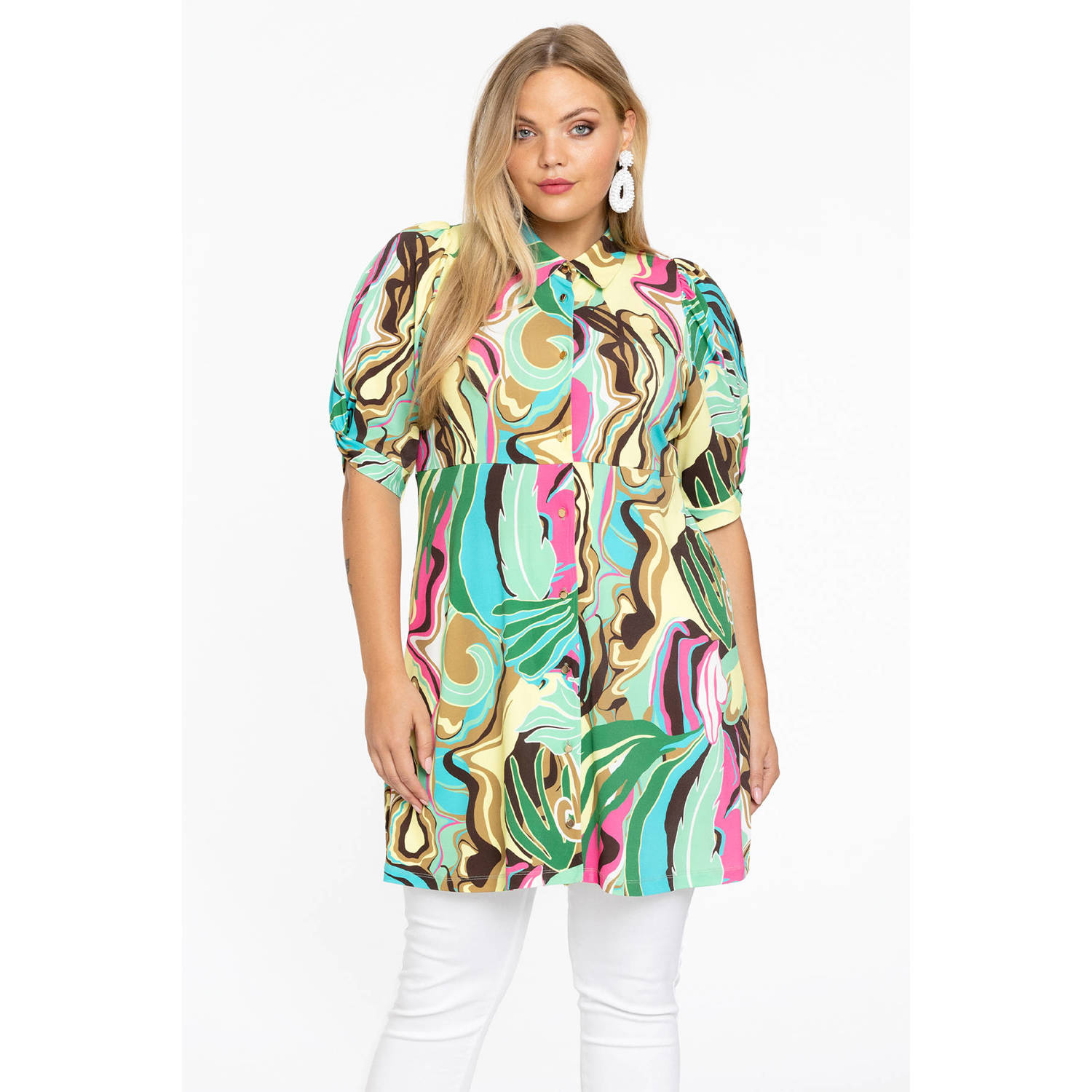 YOEK blouse met all over print multi