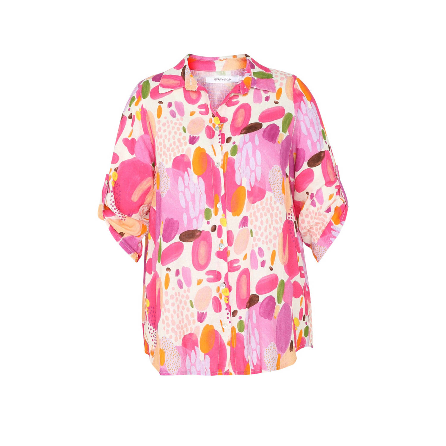 Paprika blouse met all over print fuchsia multi