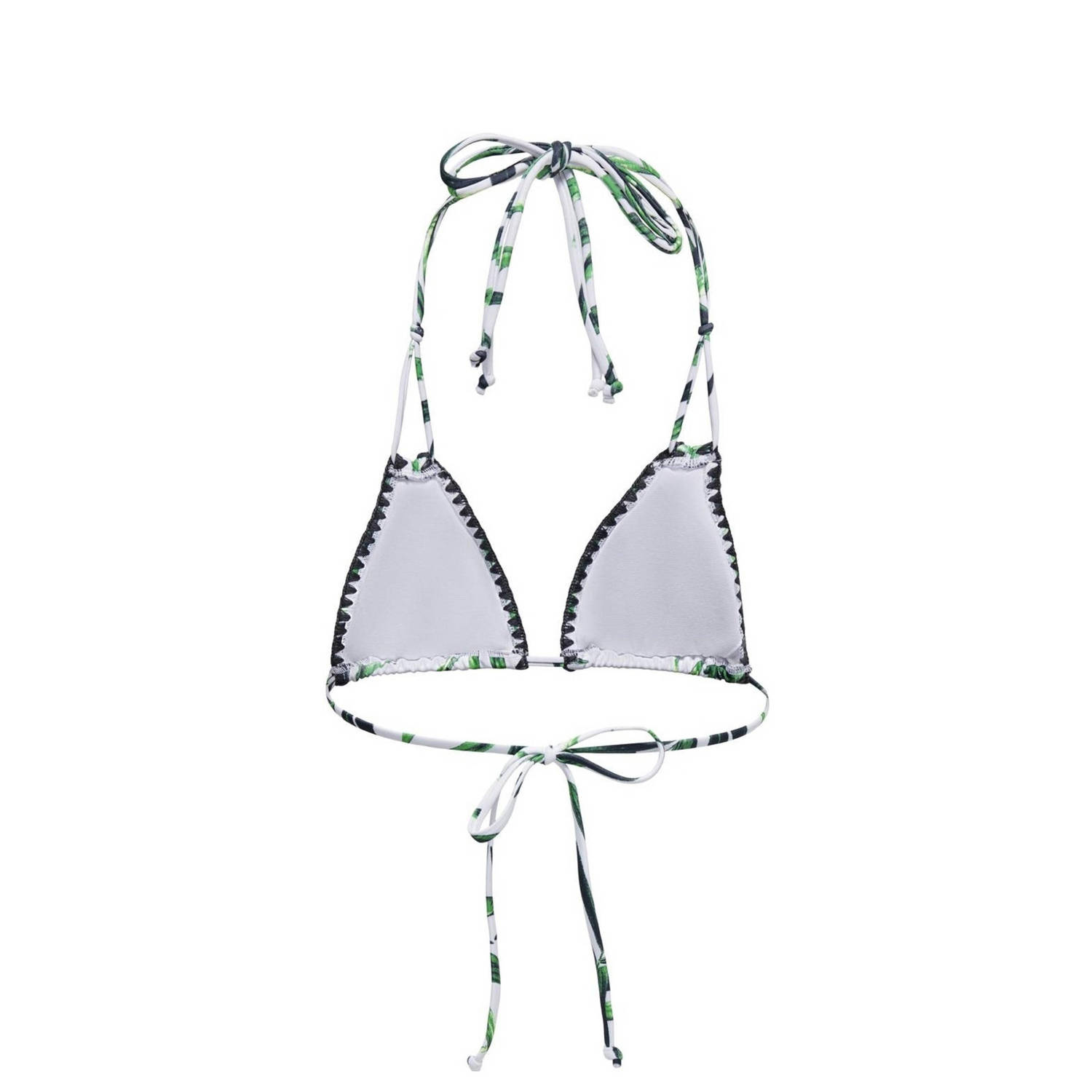 ONLY voorgevormde triangel bikinitop wit groen