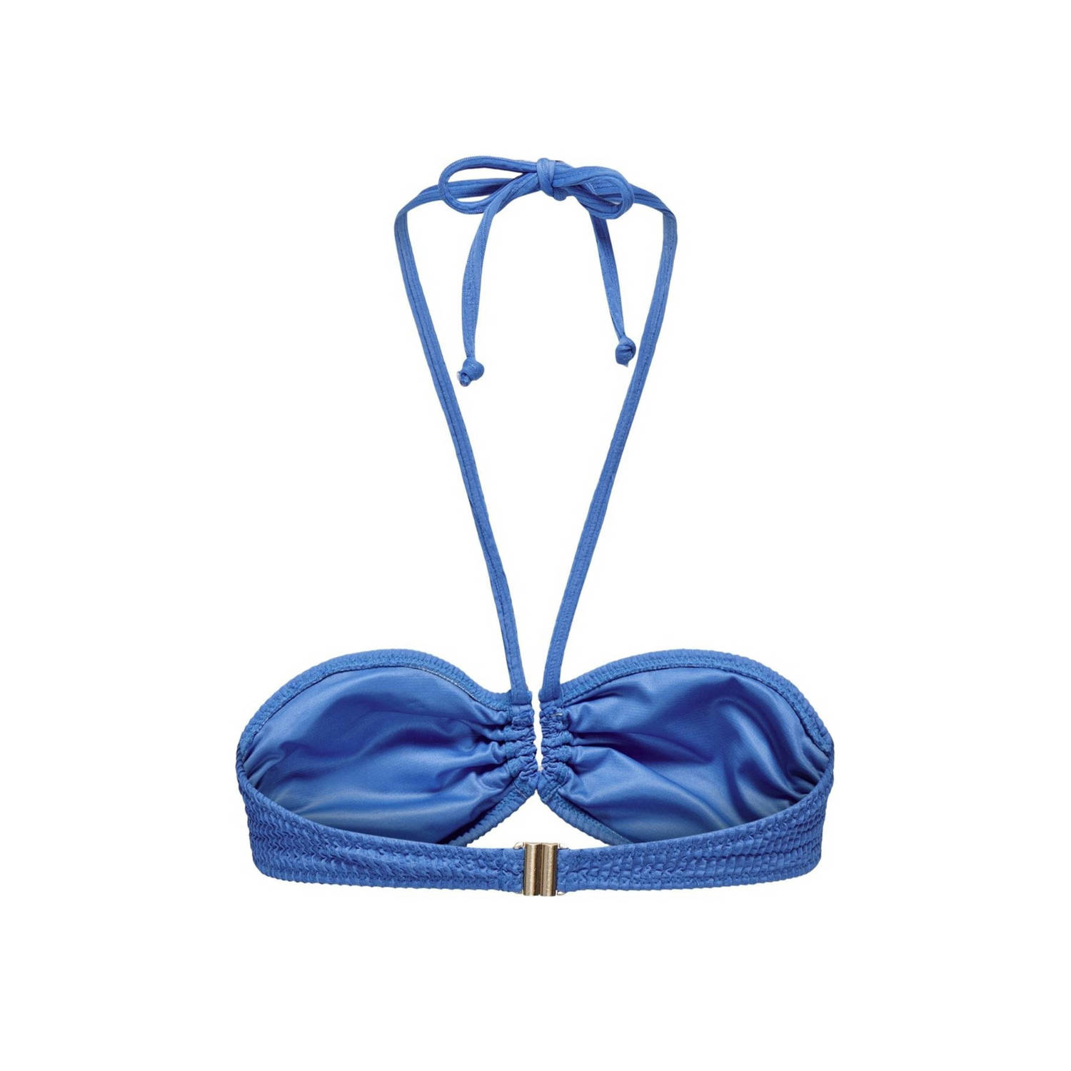 ONLY voorgevormde bandeau bikinitop ONLTROPEZ met textuur blauw