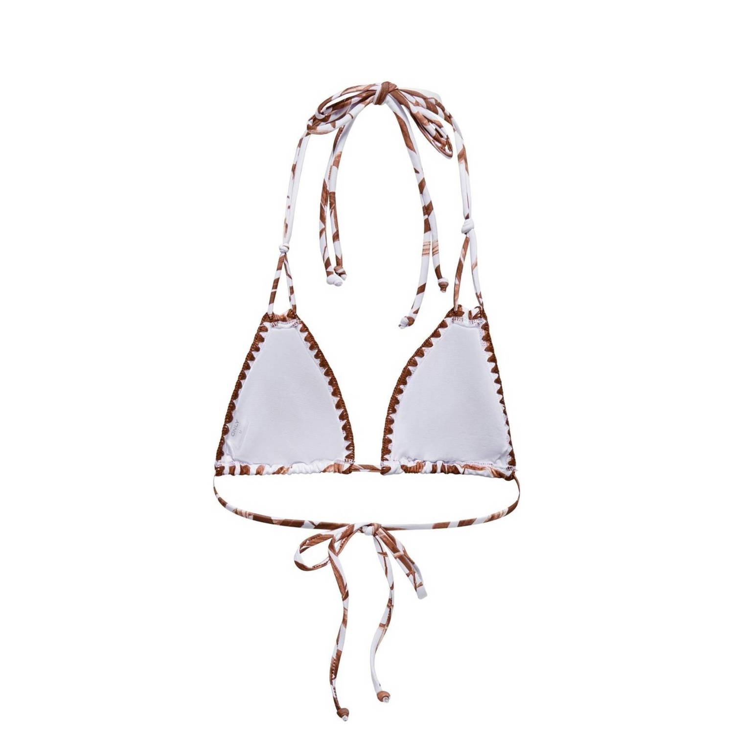 ONLY voorgevormde triangel bikinitop ONLTRICIA wit bruin