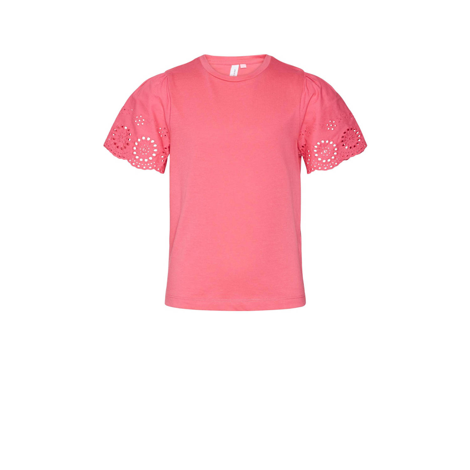 VERO MODA GIRL T-shirt VMEMILY felroze Meisjes Katoen Ronde hals Effen 122 128