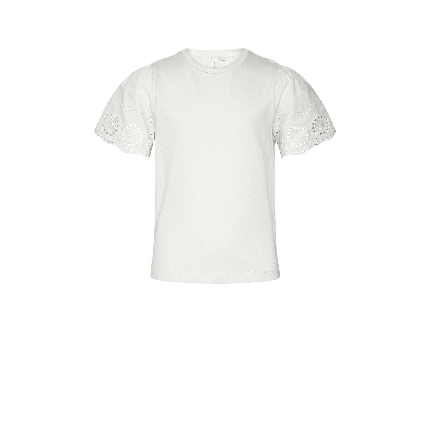 VERO MODA GIRL T-shirt VMEMILY wit Meisjes Katoen Ronde hals Effen 122 128