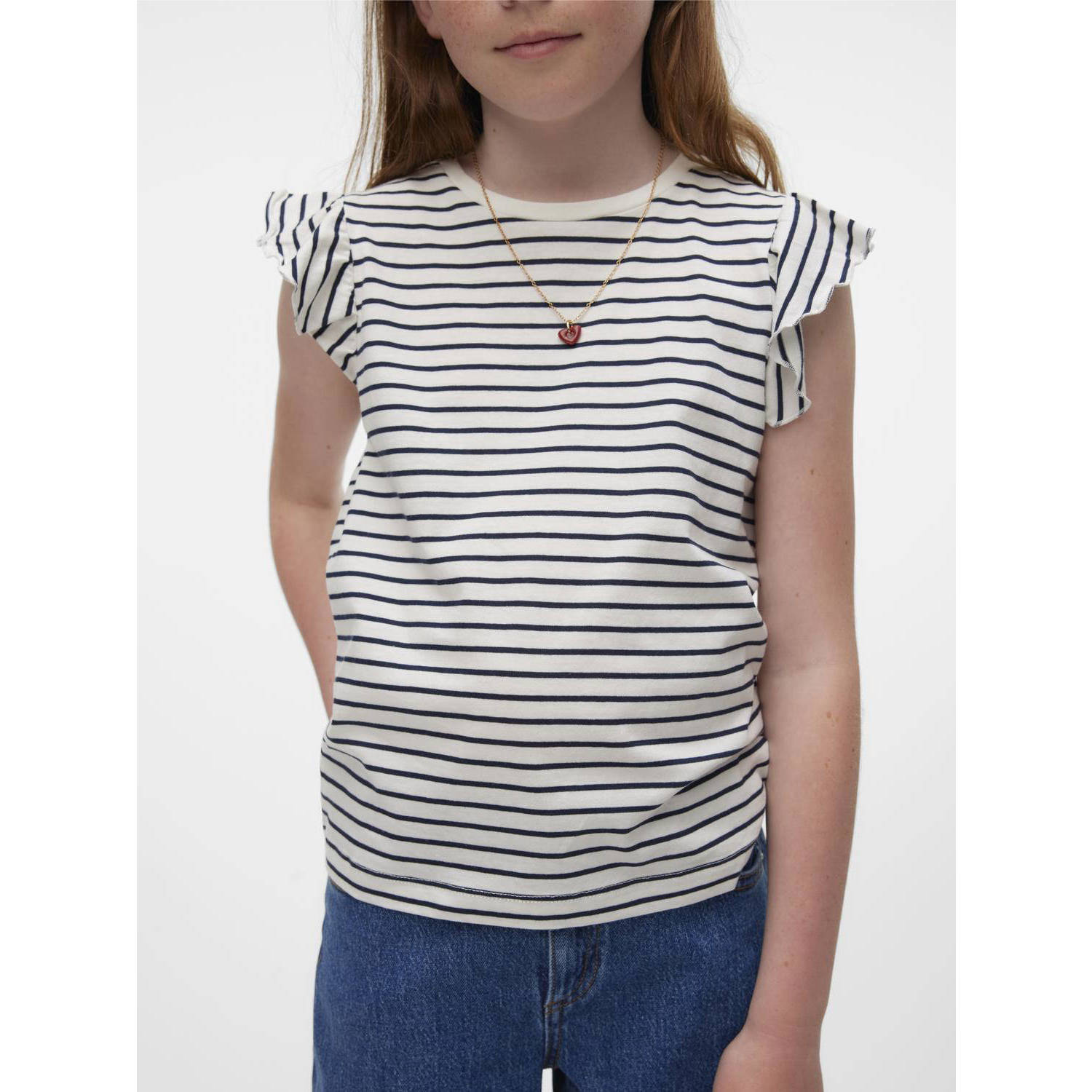 VERO MODA GIRL gestreept T-shirt VMLEILA FRANCIS donkerblauw wit