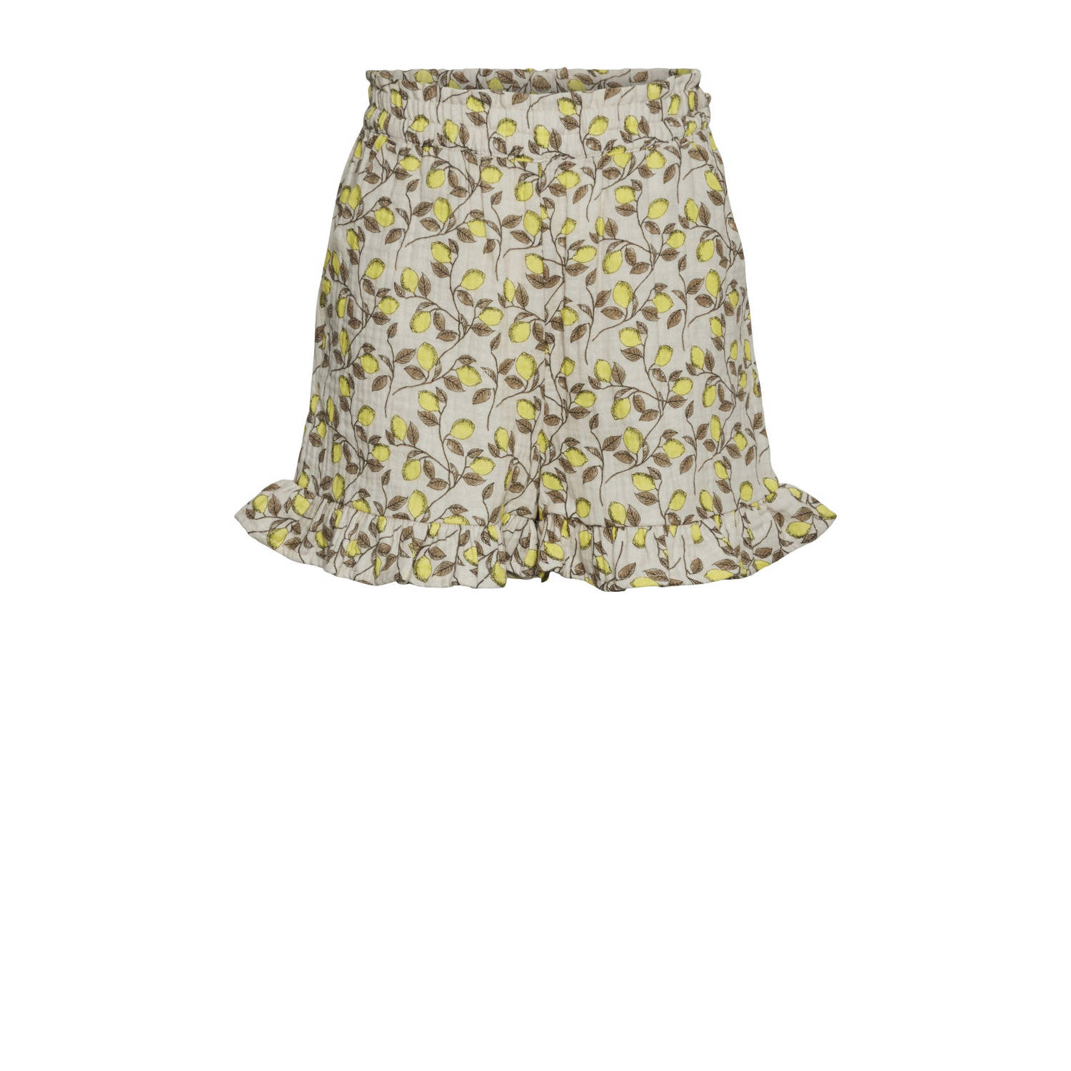 VERO MODA GIRL casual short VMNATALI met all over print geel wit bruin Korte broek Meisjes Sweat 134