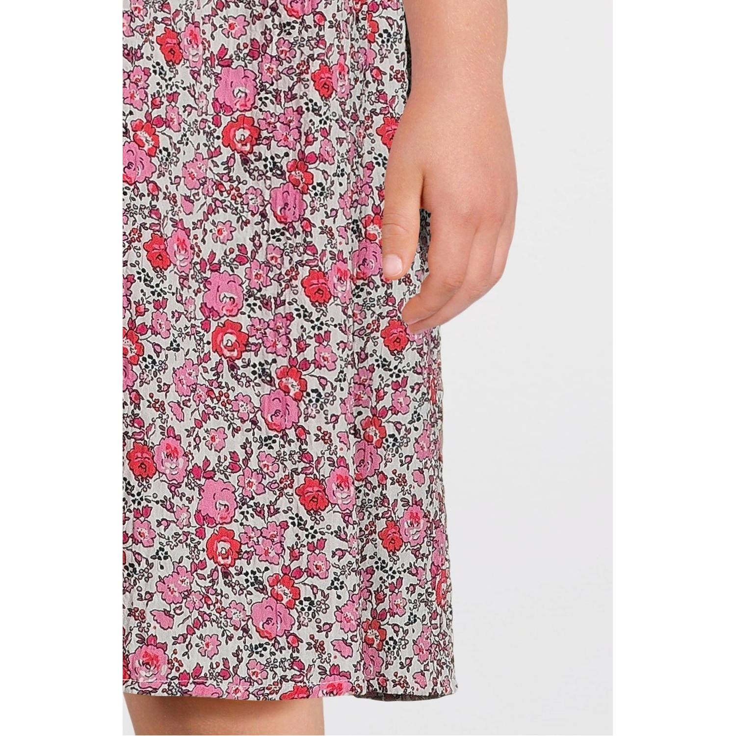 VERO MODA GIRL gebloemde jurk VMTARA roze oranje wit