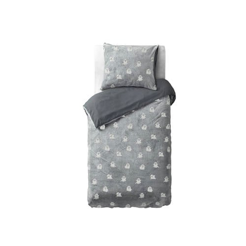 Sleeptime fleece dekbedovertrek 1 persoons (140x220 cm) - grijs