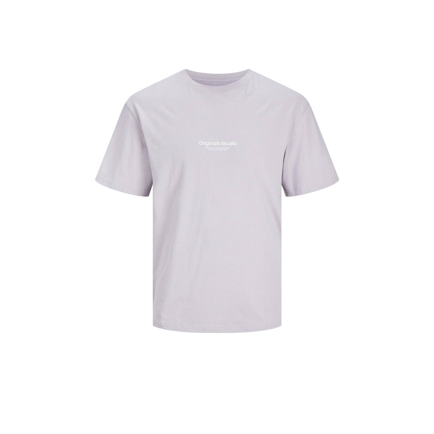 Jack & jones JUNIOR T-shirt KORVESTERBRO met tekst lila Paars Jongens Katoen Ronde hals 164