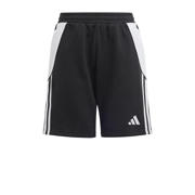 thumbnail: Zwart en witte jongens en meisjes adidas Performance Junior sweatshort van katoen met regular fit, elastische tailleband met koord en effen