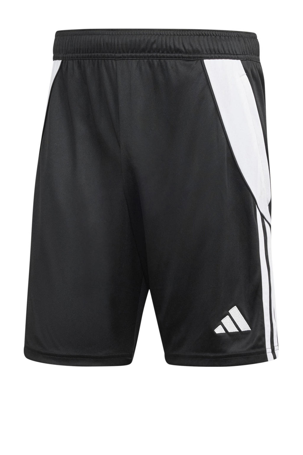 Zwart en witte heren adidas Performance Senior voetbalshort van polyester met elastische tailleband met koord