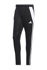 thumbnail: Zwart en witte heren adidas Performance Senior trainingsbroek Tiro 24 van polyester met regular fit en elastische tailleband met koord