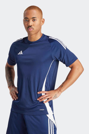 Senior  voetbalshirt Tiro 24 donkerblauw/wit