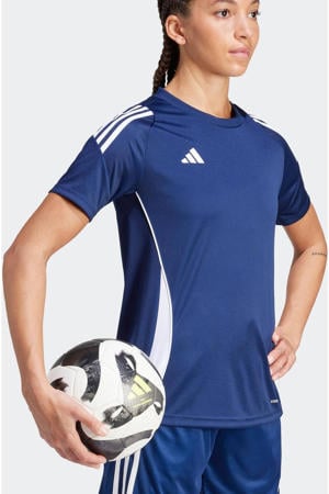 senior voetbalshirt Tiro 24 donkerblauw/wit