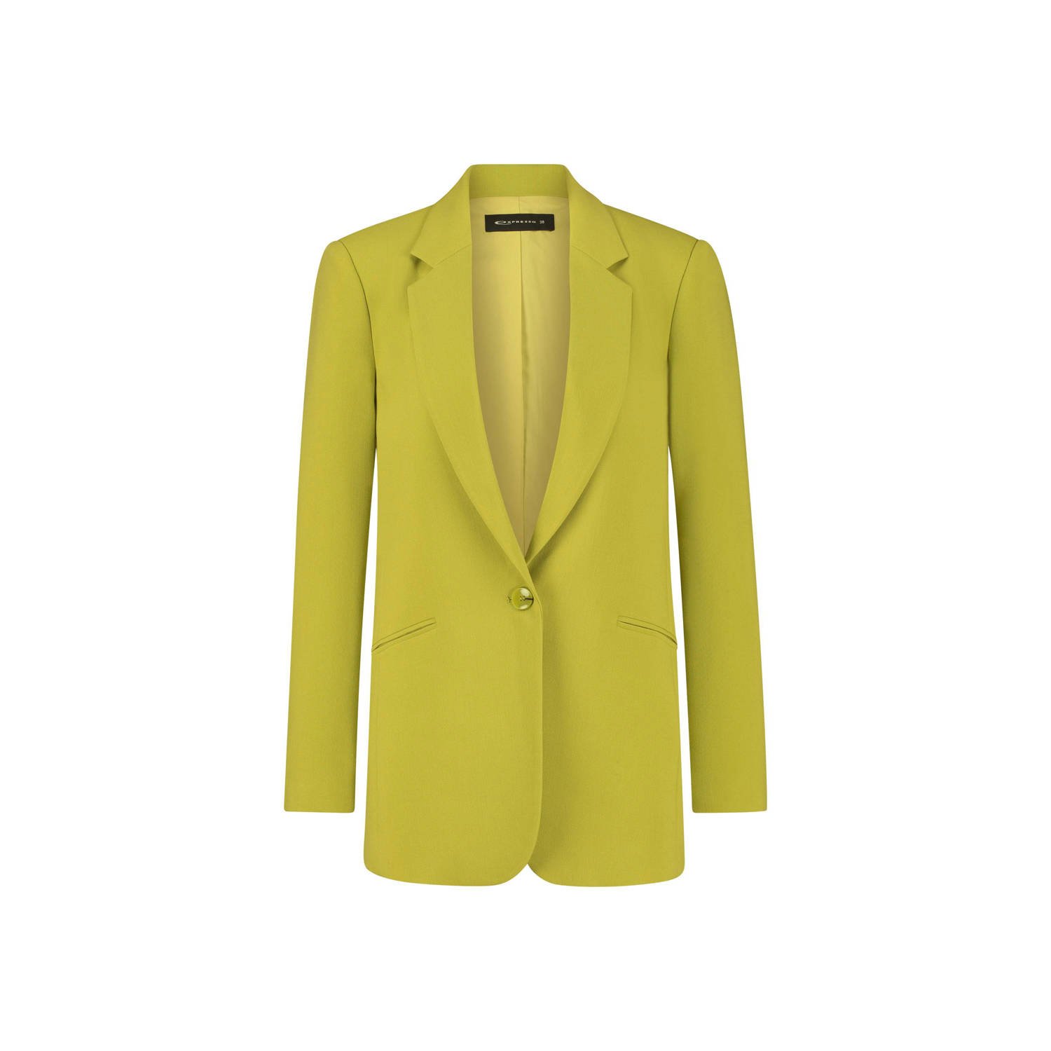 Expresso rechtvallende blazer limegroen