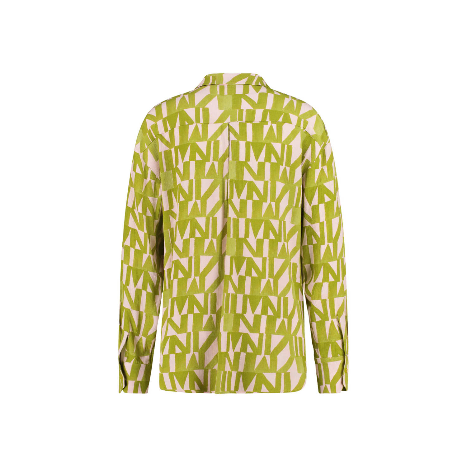 Expresso blouse met all over print limegroen lichtroze