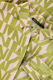 thumbnail: Expresso blouse met all over print limegroen/lichtroze