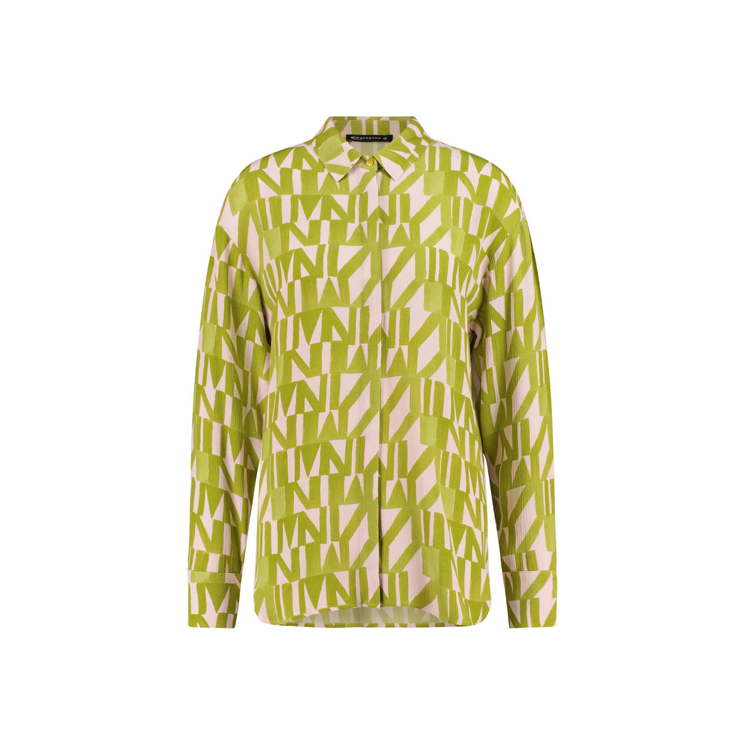 Expresso blouse met all over print limegroen lichtroze