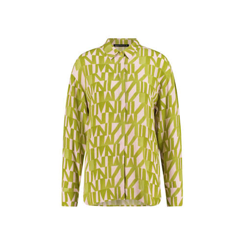 Expresso blouse met all over print limegroen/lichtroze