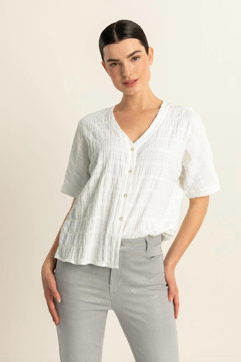 Expresso seersucker blouse wit | wehkamp