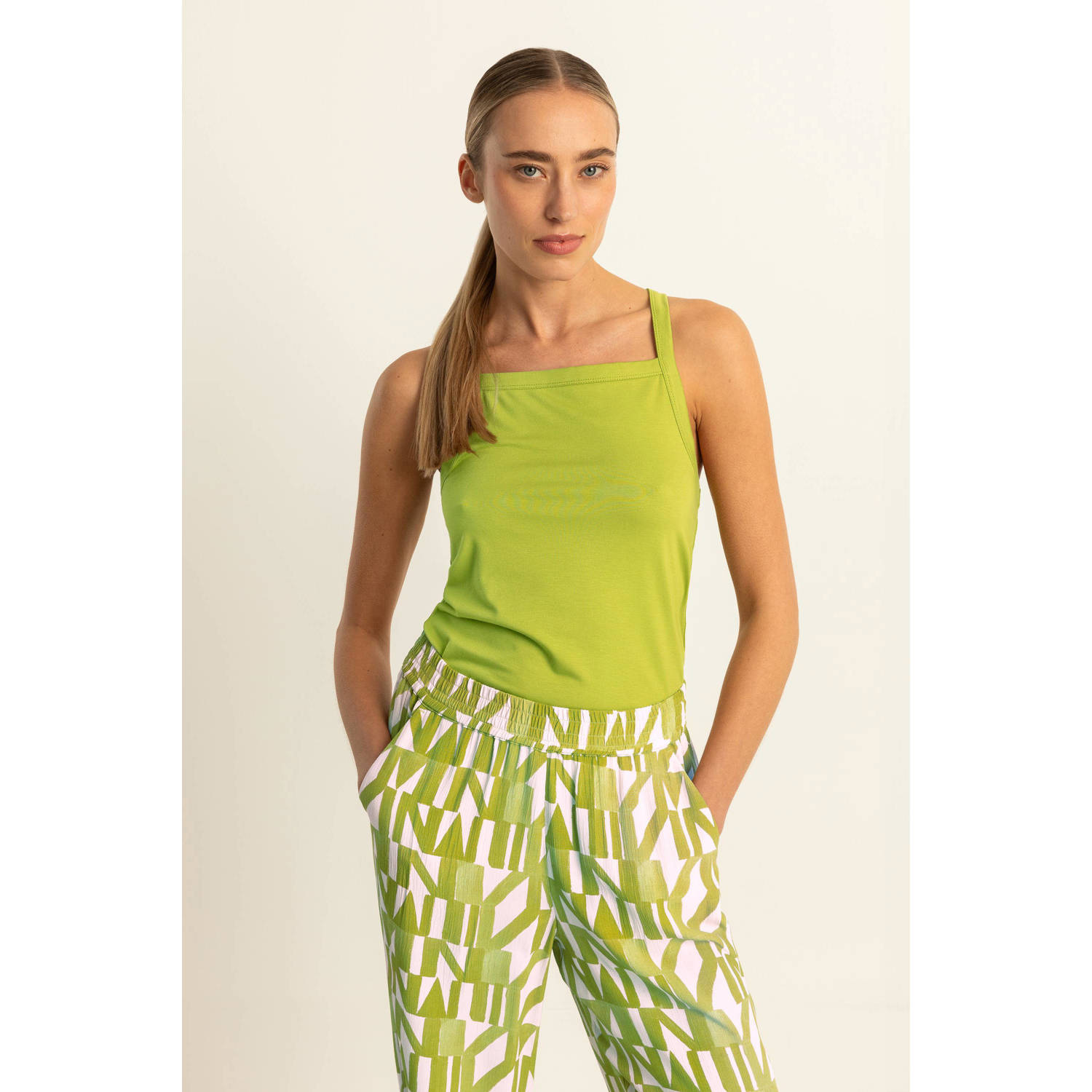 Expresso jersey top limegroen