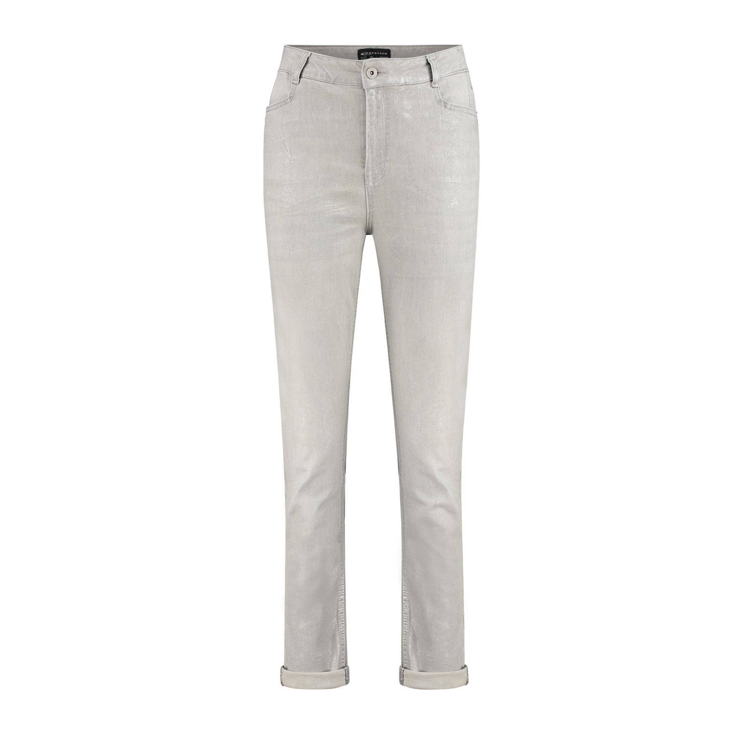 Expresso metallic coated slim fit jeans grey denim