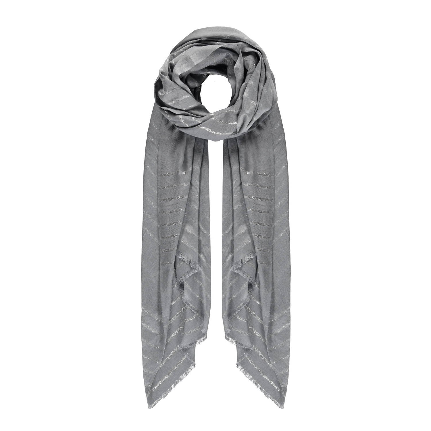 Expresso sjaal met lurex grijs