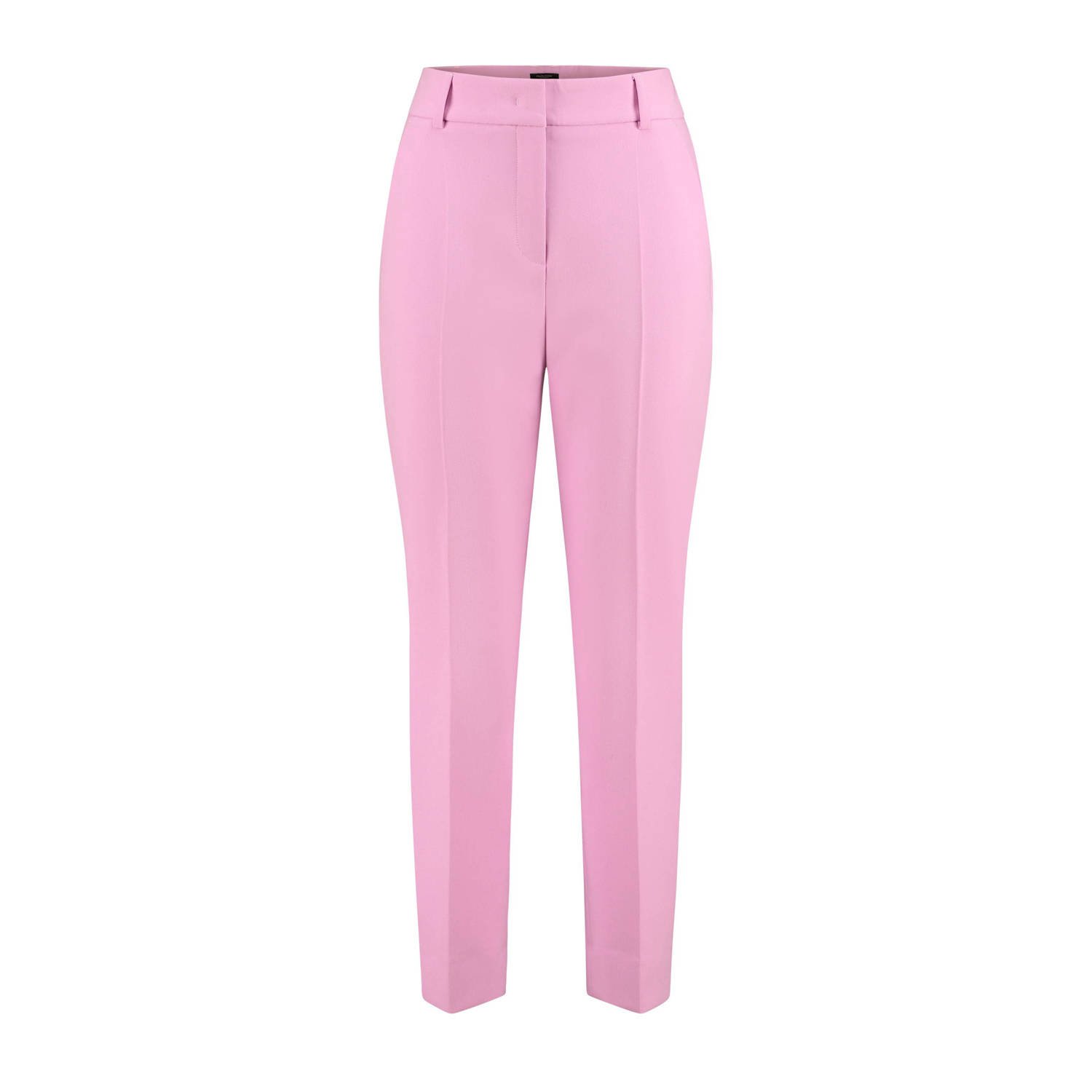 Claudia Sträter high waist straight fit pantalon roze