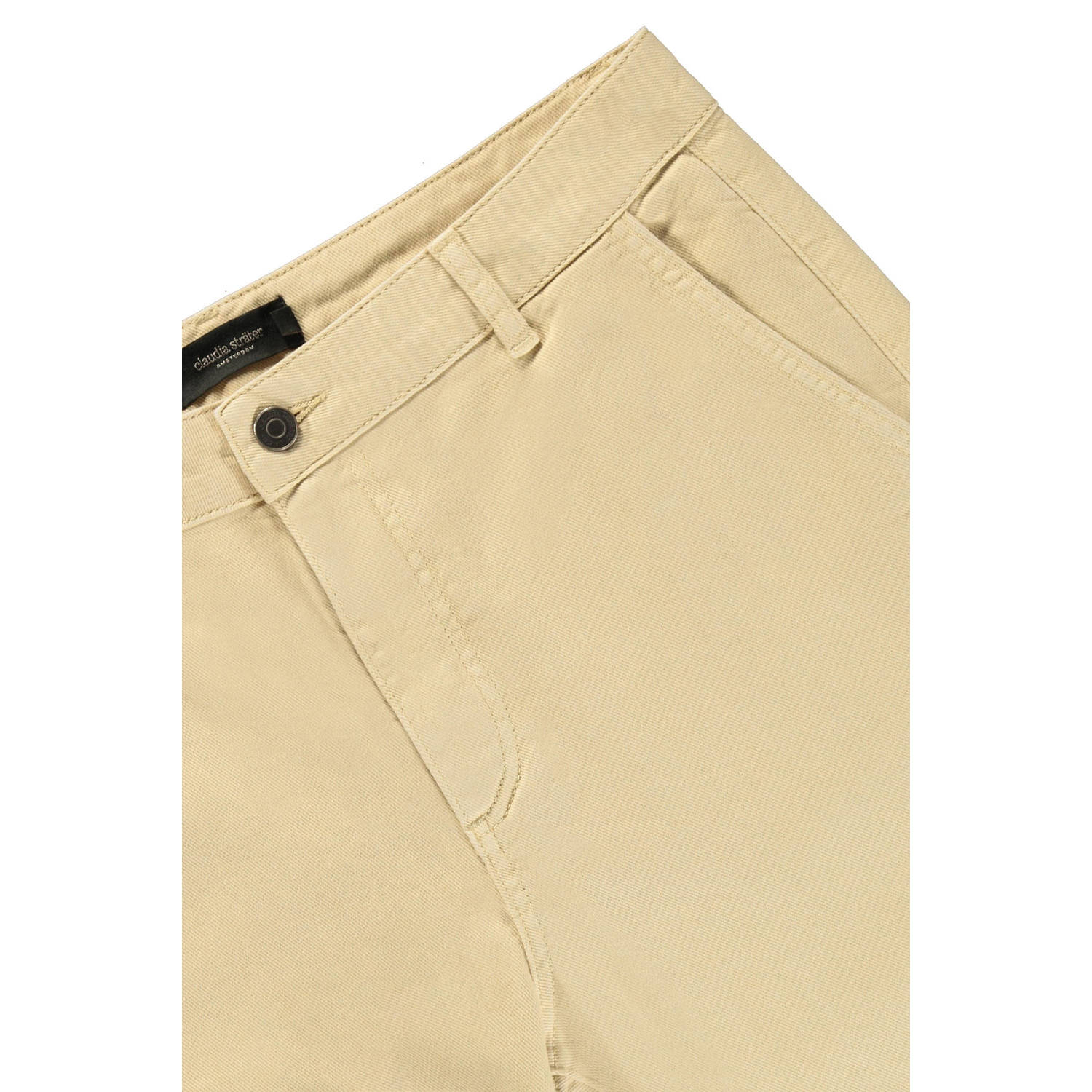 Claudia Sträter cropped tapered fit broek beige
