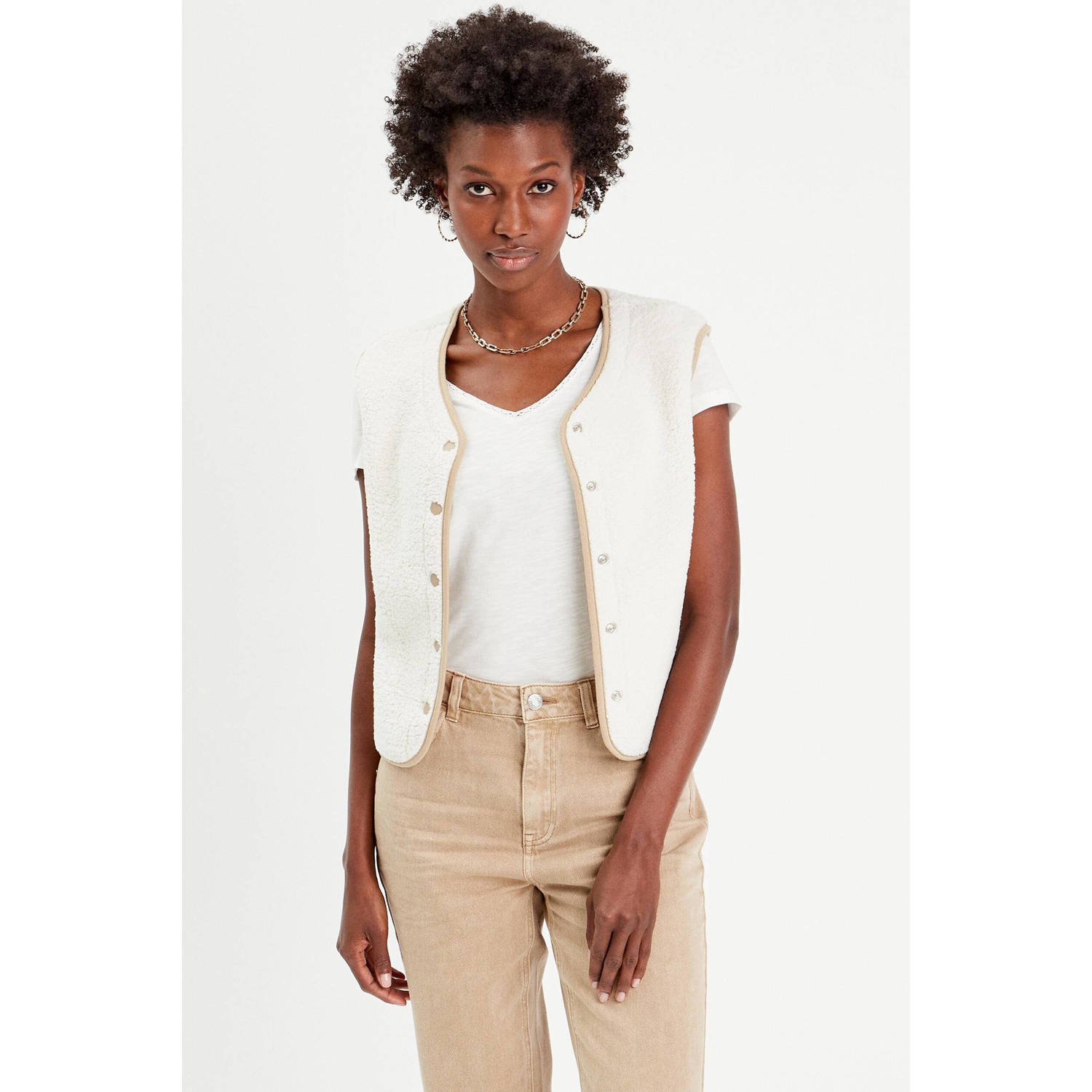 Cache gilet ecru