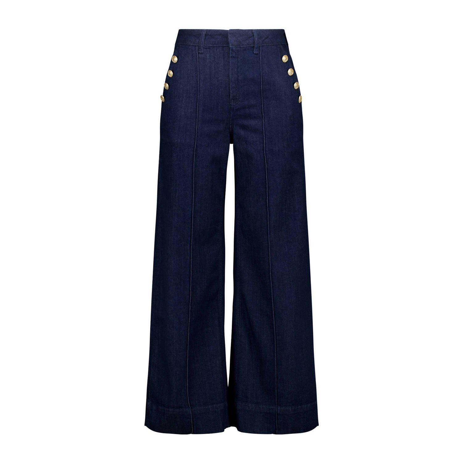 MS Mode high waist flared jeans dark blue denim