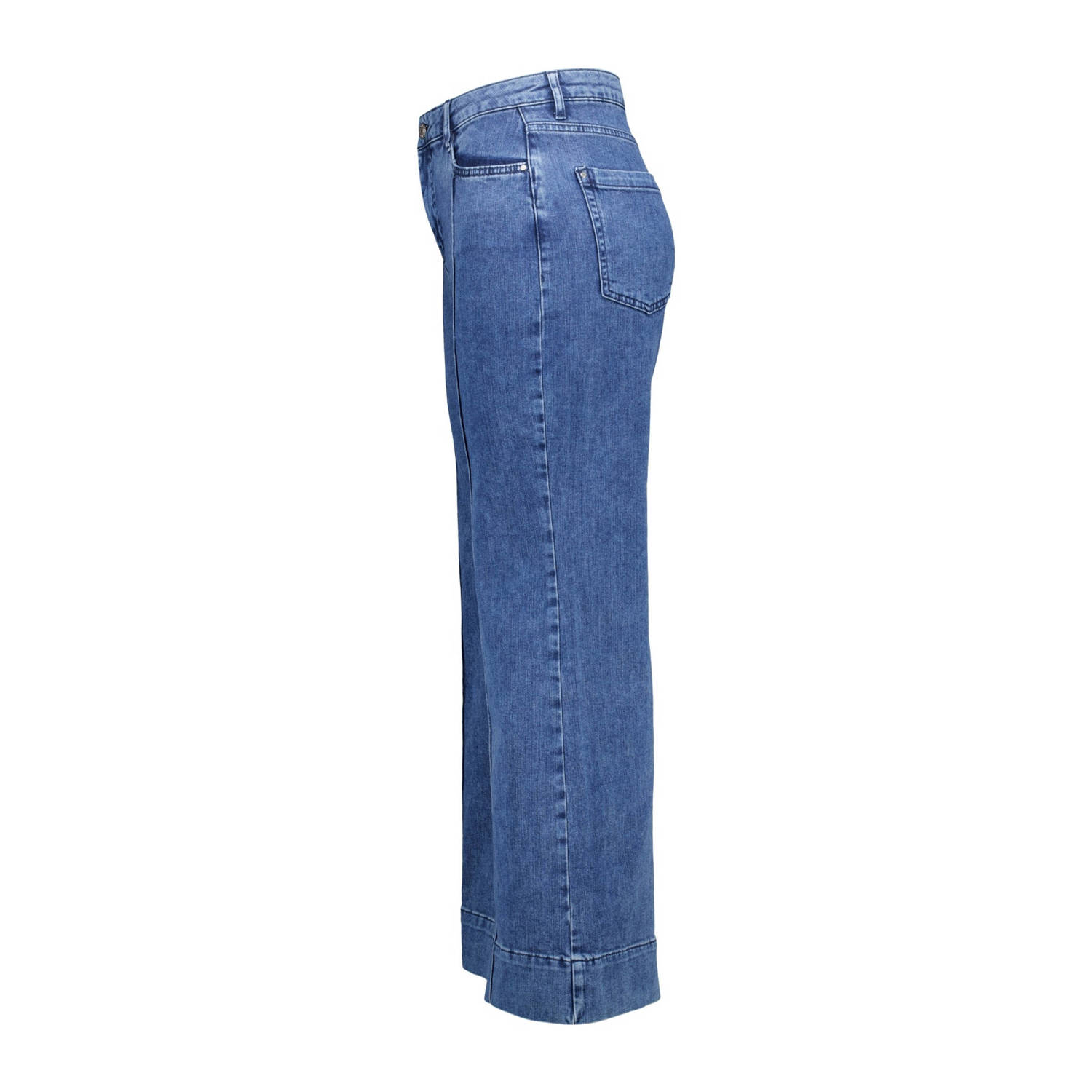 MS Mode high waist flared jeans medium blue denim