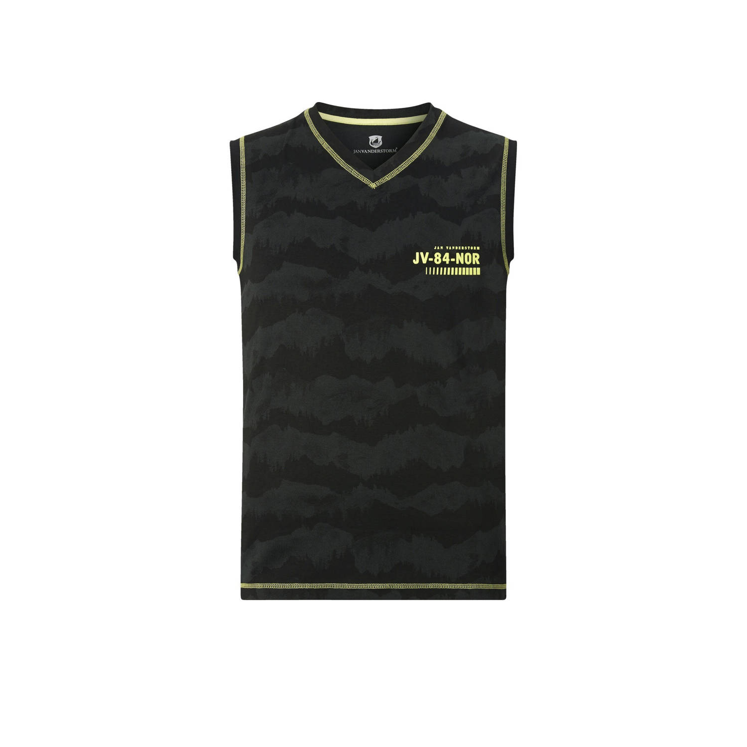 Jan Vanderstorm +FIT Collectie regular fit T-shirt FAFNER Plus Size met logo zwart