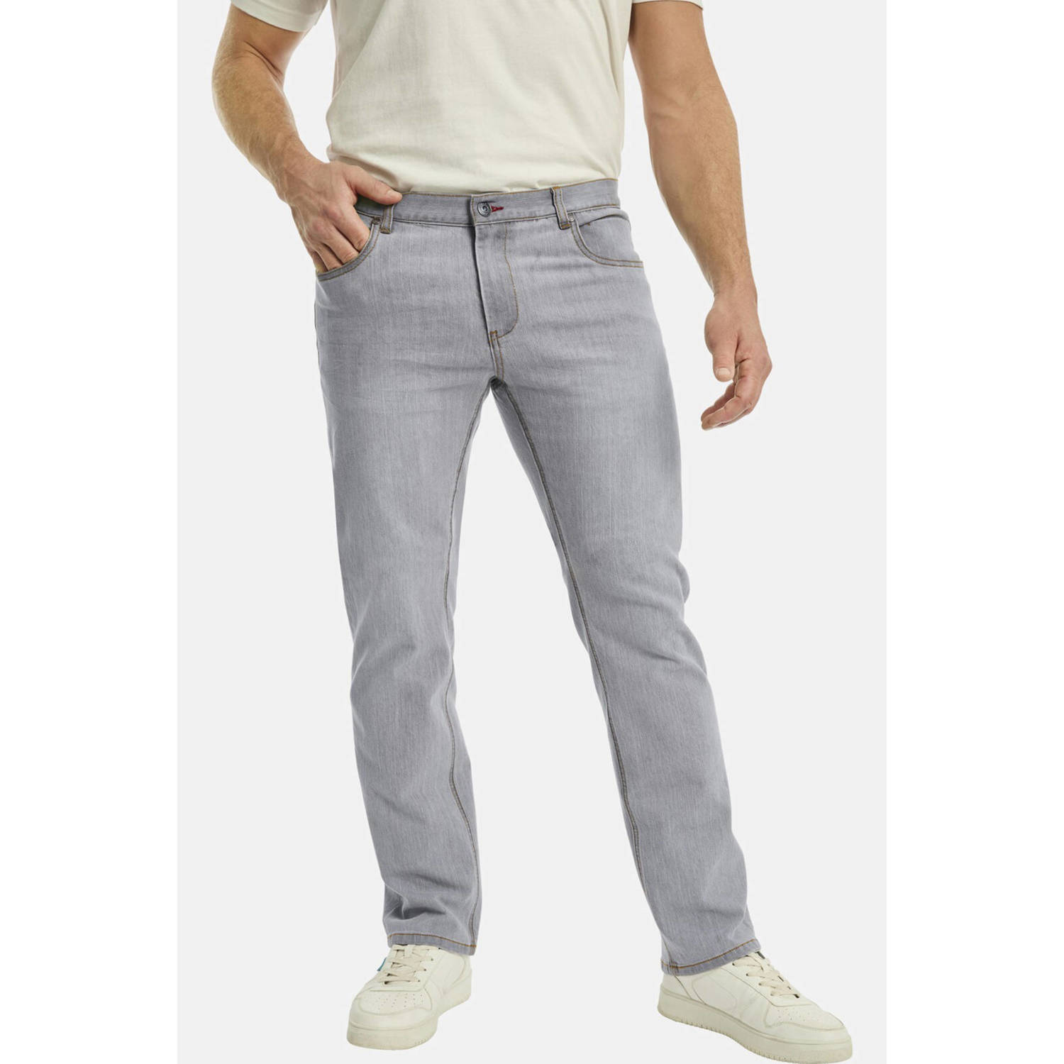 Jan Vanderstorm +FIT Collectie loose fit jeans SEIBOLD Plus Size lichtgrijs
