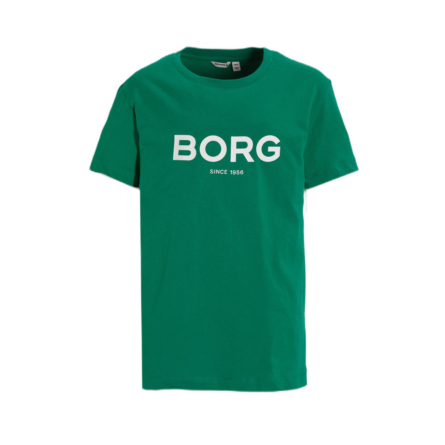 Björn Borg T-shirt met logo groen Jongens Katoen Ronde hals Logo 134-140