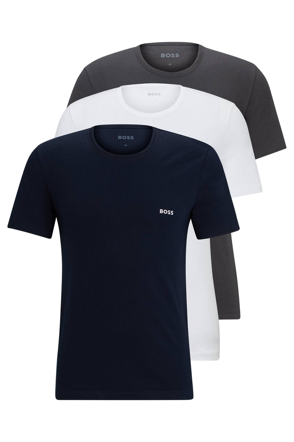 BOSS ondershirt (set van 3) wit/grijs/zwart