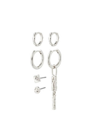 silver plated oorbellen - set van 3